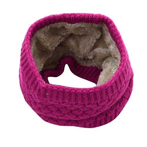 Scarf,Han Shi Fashion Man Women Warm Bufanda Knitted Collar Scarves Ring Wraps Neckpiece (L, Hot Pink)