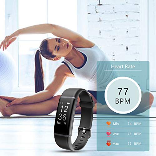 Lintelek Fitness Tracker, Heart Rate Monitor Activity Tracker Sleep Monitor, Measuring Calories Step Counter IP67 Waterproof Smart Watch Wearable Device for Men Women Kid Android iOS Veryfitpro