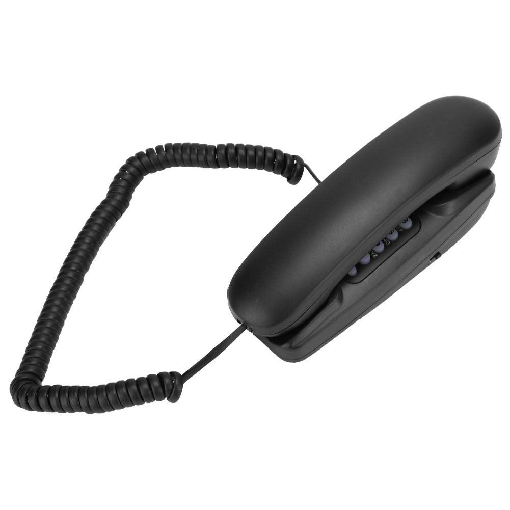 Corded Phone, KX TS970 Wired English Hanging Telephone Landline Phone Available for UK for Home Office School (UK Telephone Line with Random Color)(Black)