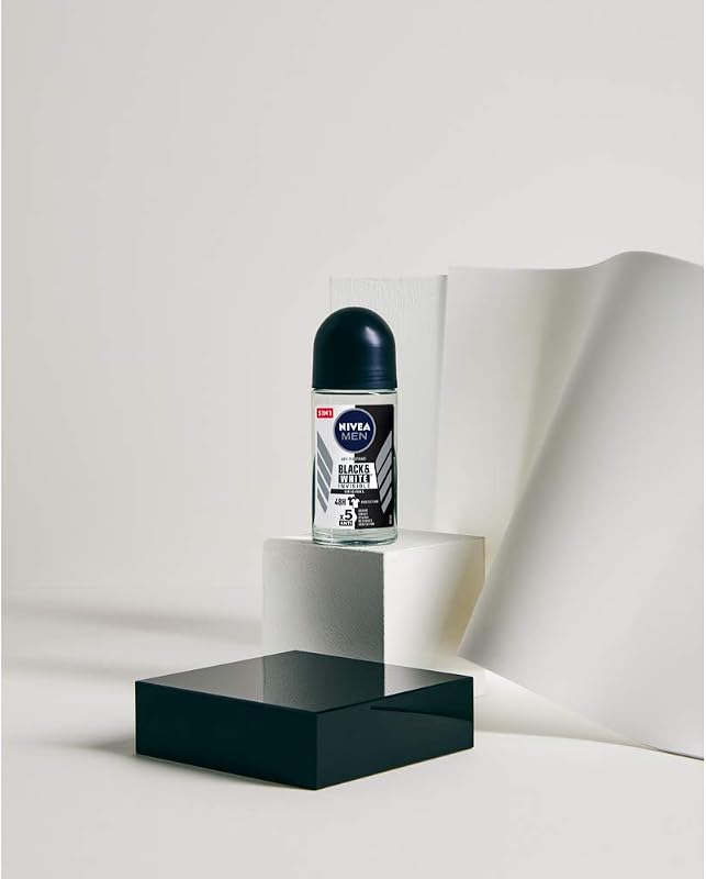 NIVEA - - Body Care - Roll-On Deodorant Black & White Invisible Original Men (6 x 50 ml) (Refurbished A+)