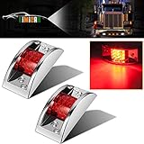 LIMICAR 2PCS Red 12LED Side Marker Lights Sealed Light for Truck Camper Trailer Boats RV