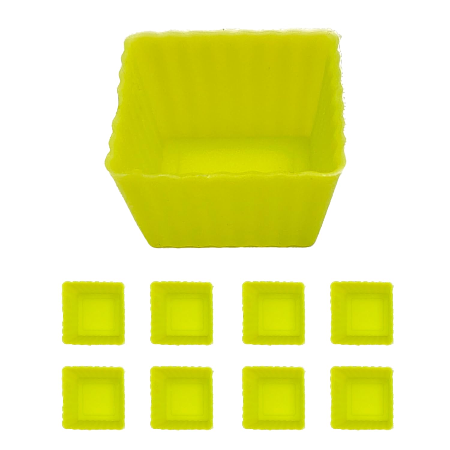 8 Pcs Mini Silicone Muffin Molds Chocolate Molds Reusable 35mm - Air Fryer Molds Microwave Freezer Molds for Cooking, Storing, Freezing (Square)