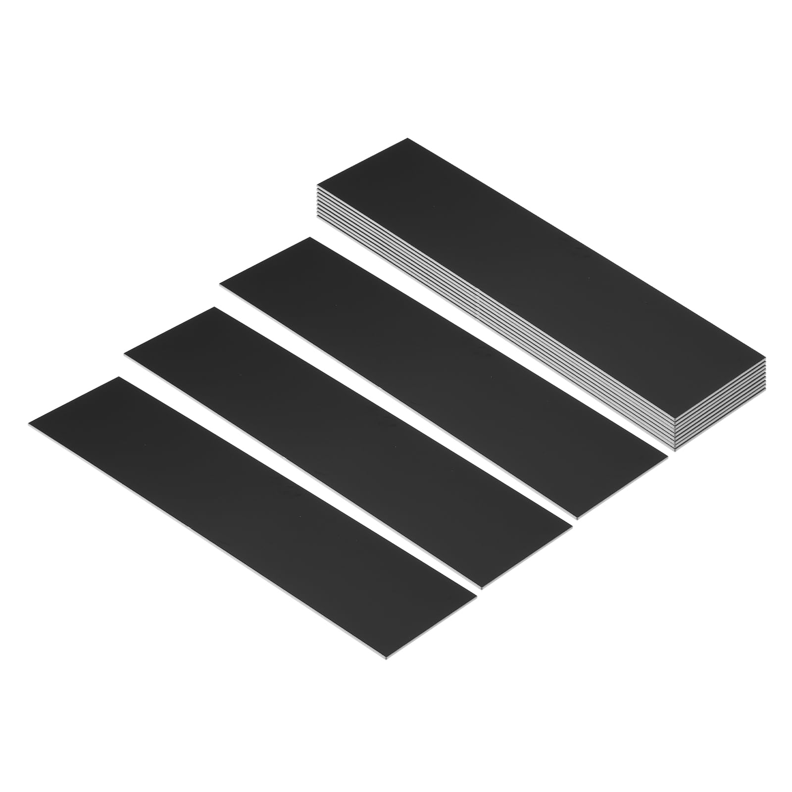 PATIKIL 8"x2" Blank Name Plates, 12 Pack Custom Engraved Name Plate Rectangle Laser Engraving Blanks for Personalized Nameplates Office Desk DIY Painting Supplies, Black, White