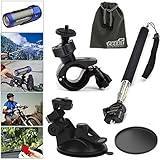 EEEKit 5in1 Accessories Kit for AIon Air Pro 2/3 Wi-Fi HD,Handheld Monopod Extension Telescope Selfie Stick+Adjustable Bike Handlebar Mount+Car Windshield Dashboard Suction Cup Mount