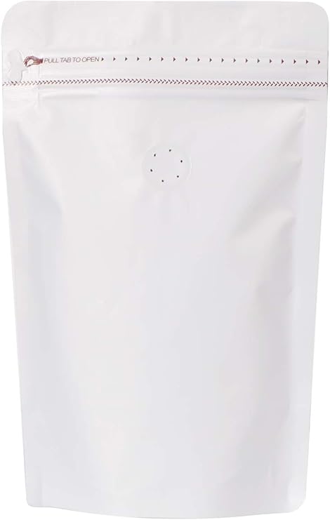 Download Amazon Com Remtap Stand Up Coffee Bags With Valve White 25pcs 8oz Heat Seal Side Zipper High Barrier Aluminum Foil Coffee Beans Storage Pouch With One Way Degas Valve For Home Or Store