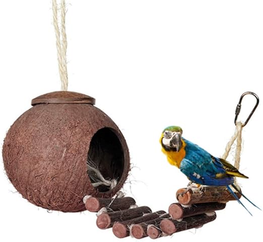 Amazon Com Bromrefulgenc Bird Chewing Toys Parrot Nest Natural