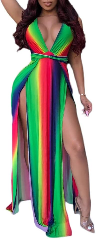 double side split maxi dress
