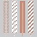 Cooraby 200 Pieces Rose Gold Paper Straws Disposable Paper Drinking Straws Biodegradable Foil Rose Gold Striped and Solid Paper Straws for Party Wedding Celebrations Decorations, 4 Style (Rose Gold)