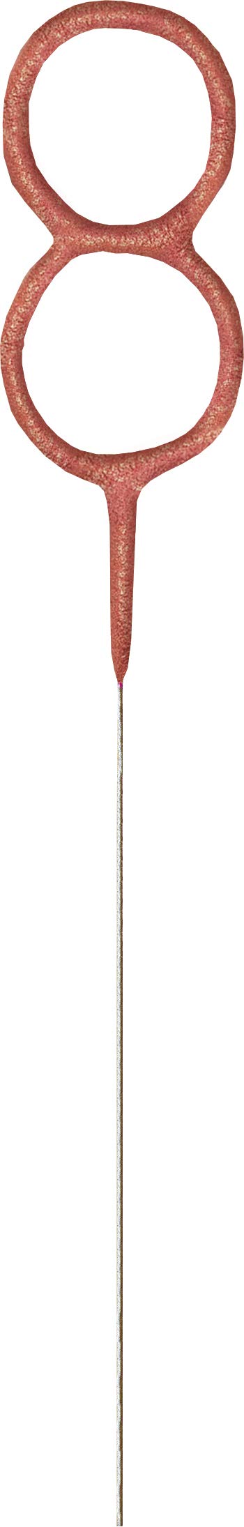 Rose Gold 8th Glitz Birthday Sparkler (17cm) - Perfect for Birthdays Cake Topper Decoration, Anniversary & More - 1 Pc