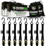 RHINO USA Ratchet Straps Tie Down Kit - 1,823lb Guaranteed Max Break Strength, Includes (8) Premium 1