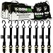 RHINO USA Ratchet Straps Tie Down Kit - 1,823lb Guaranteed Max Break Strength, Includes (8) Premium 1