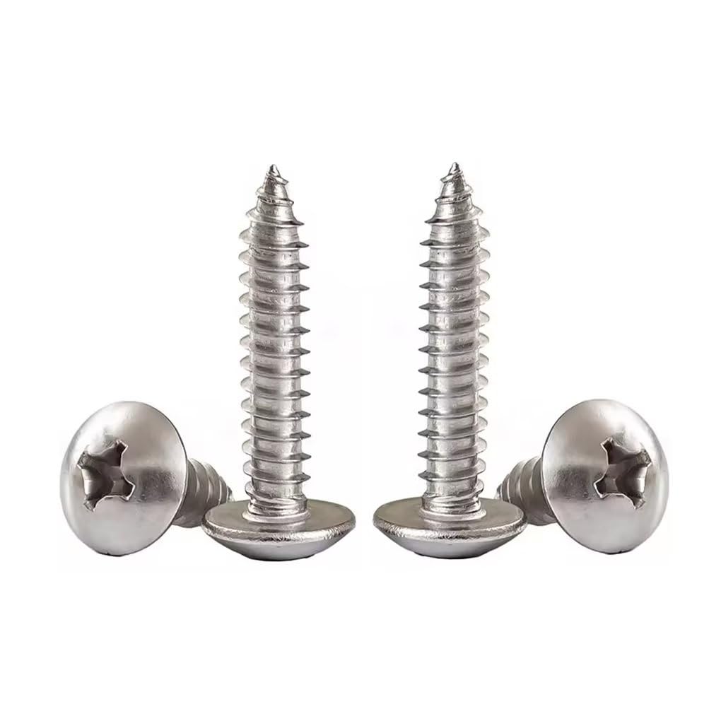 SYDARSYN Phillips Round Head Self Tapping Screws Stainless Steel Cross Mushroom Head Wood Screws M6x16mm (20 pcs)