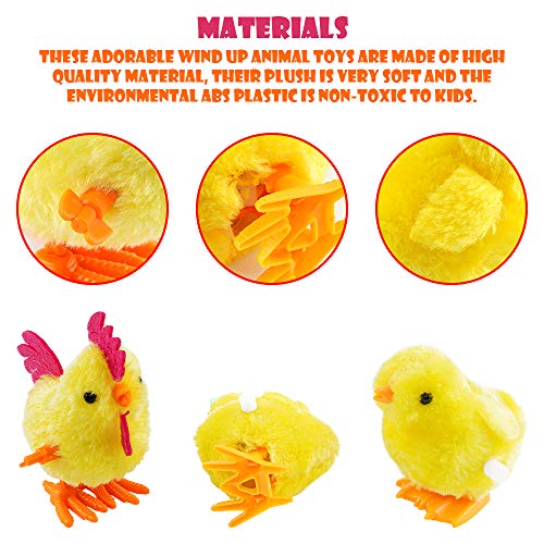 FUNNISM 12 Wind-Up Jumping Cute and Colorful Bunny and Chicken Toys for Easter Basket Fillers,Easter Egg Hunt,Treasure Chests,Classroom Prize Supplies,Birthdays,Kids Gifts and Party Favors - Thumbnail 4