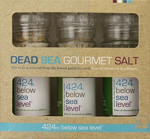 Salt 424 Three Grinder Pack 100% Organic Salts, Garlic, Spinach and Garlic with Pepper, 25.11 Ounce