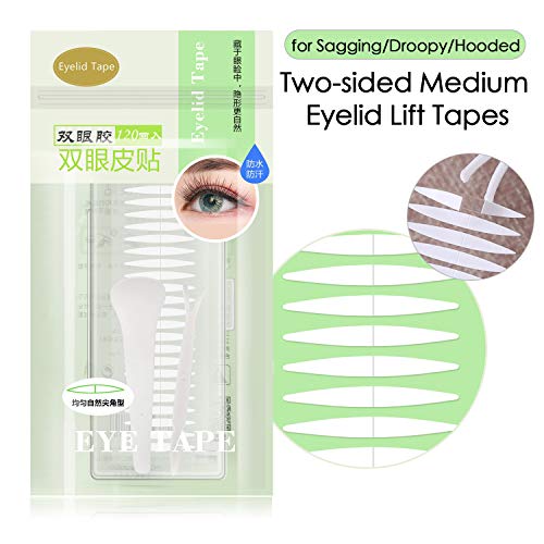 Natural Two-sided Sticky Invisible Eye Lids Lift Strips for Slight Heavy Sagging Droopy Hooded Uneven Eyelids, Charming Rounder Eyes, Double Eyelid Tapes, 3D Imported Medical Fiber, Instant lift Eye L