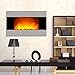 Finether 1500W Adjustable Wall Mounted Electric Fireplace Heater with 3D Patented Flame, 7 Color Changeable LED Backlight and Remote Control