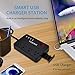 Power Strip with 4 USB Ports, 4 Outlets Desktop Charging Station with 10A 5ft Extension Cord, Widely Spaced Outlets Extendable Stand, for Smartphone Tablets Home,Office & Hotel- Black