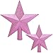 Aneco 2 Pack Glittered Christmas Tree Topper Star Treetop for Christmas Tree Decoration or Home Decor, Hard Plastic, 2 Size