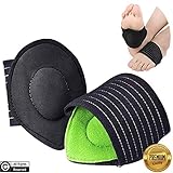 BLITZU Arch Supports for Plantar Fasciitis | Cushioned Compression Extra Thick Support with Padded Comfort for Fallen Arches, Heel Spurs, Achy and Flat Feet 1 Pair Men and Women