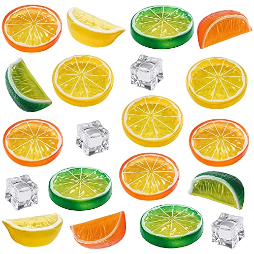 46pcs Realistic and Fake Fruit Model 18 Fake Lemon Slices+18 Fake