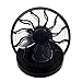 KINGGRID Portable Mini Solar Powered Clip Fan Cooling Fan Hat Cap Fan Energy Saving Travel Summer Camping (Black)