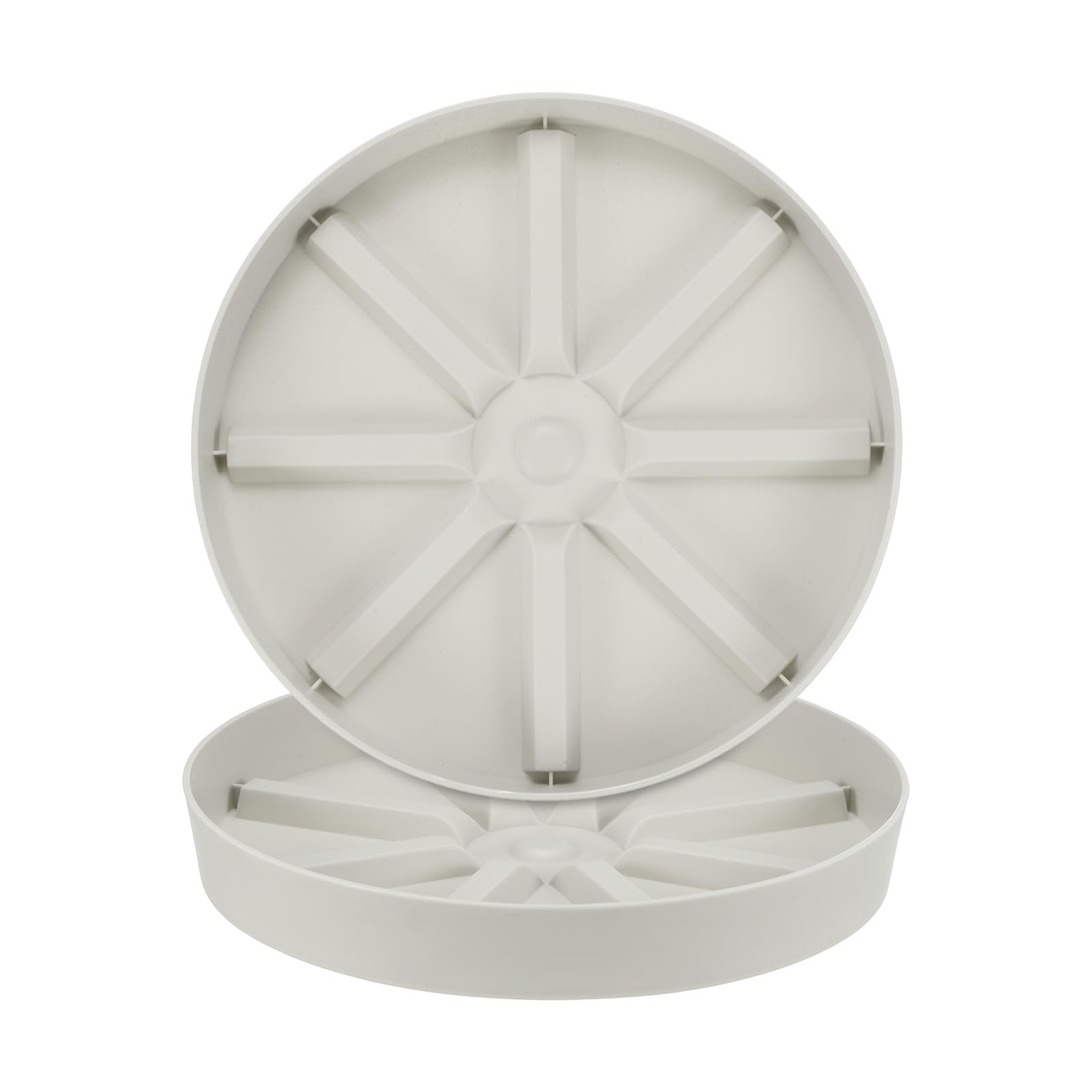 M METERXITY 2-Pack Plant Saucer, 9 Inch Flower Pot Saucers, Thicker Anti-Rot Root Plastic Plant Saucer for Indoor/Outdoor Potted Plant/Plant Water Catcher Tray [Cream]