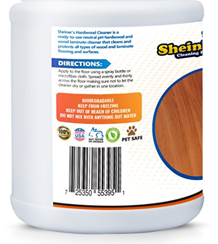Sheiner's Hardwood Floor Cleaner Spray for Cleaning Wood, Laminate, Natural, and Engineered Flooring, pH Neutral Formula Safe for All Surfaces, 32 Ounce