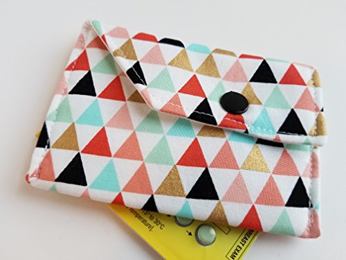 Birth Control Case with Snap Closure- Triangles and Gold - Thumbnail 4