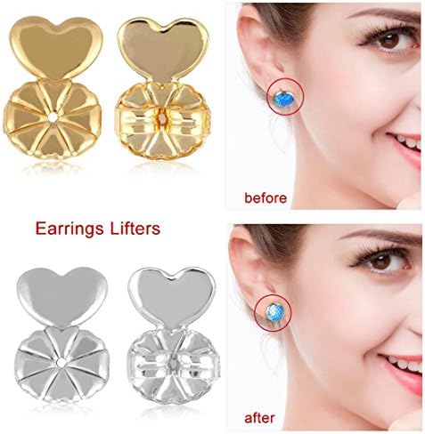 Kurmase Earring Lifters, 2 Pairs Adjustable Earrings Backs