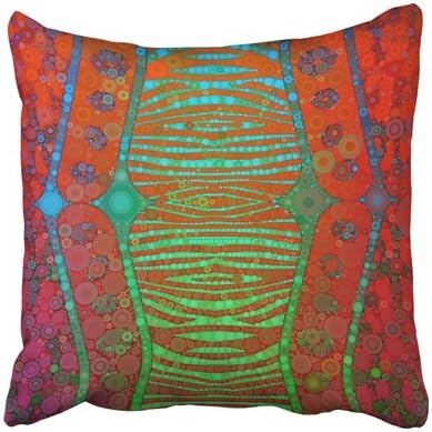 SandyHome Customized Throw Pillow Covers Design Red Orange Turquoise Florescent Zebra Soft Zippered Cushion Case Decorative 20X20