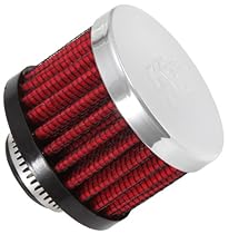 K&N 62-1340 Vent Air Filter / Breather: Vent Air Filter/ Breather; 0.625 in (16 mm) Flange ID; 1.5 in (38 mm) Height; 2 in (51 mm) Base; 2 in (51 mm) Top