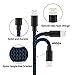Youer Lightning Cable 3Pack 6FT Nylon Braided Certified iPhone Cable USB Cord Charging Charger for Apple iPhone 8, X, 7, 7 Plus, 6, 6s, 6+, 5, 5c, 5s, SE, iPad, iPod Nano, Touch (Black Bule)