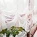 FADFAY Elegant White Lace Embroidered Sheer Balloon Curtains, Adjustable Tie-Up Curtain, 1 Panel Floral Tulle Curtains for Windows-78''*78''