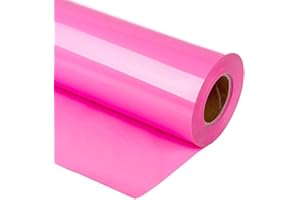 Guangyintong Heat Transfer Vinyl Pink HTV Rolls, 12" x 10ft Iron on Vinyl for T-Shirts, Matte Surface HTV for All Cutter Machine, Easy to Cut & Weed for Heat Vinyl DIY Design