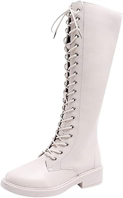Magiyard Shoes Cuissardes Plates Lacets Chaussure Vintage Botte Gothique Femme Cuissardes Longues Botte Steampunk Femme Cuissardes Western Mocassin Cuir Femme Pas Cher Blanc 39 Amazon Fr Chaussures Et Sacs