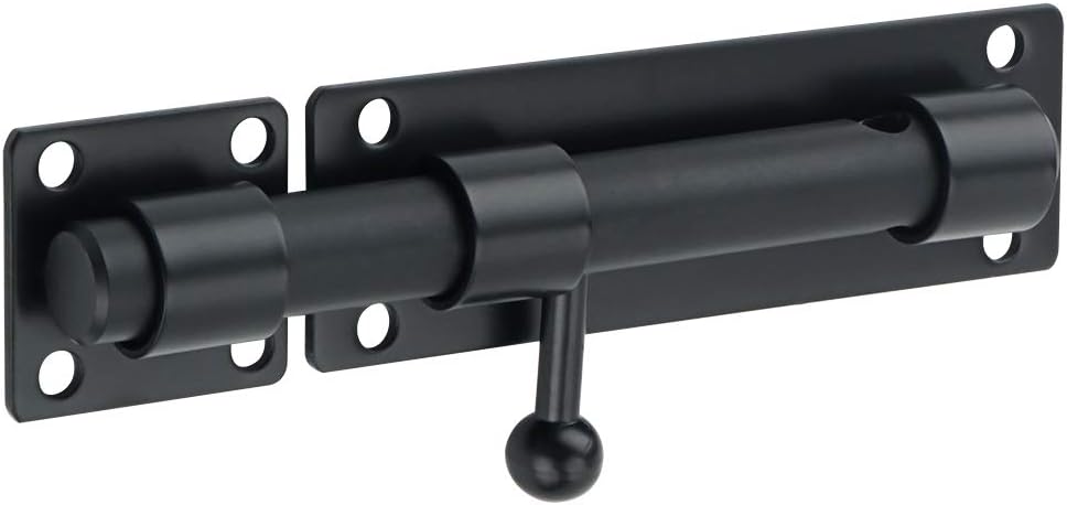 Sayayo Slide Gate Latch Bolt Safety Door Lock with Padlock Hole 150MM Length, 16MM Dia Bar