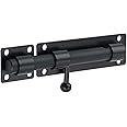 Alise 6 inch Barrel Bolt Latch,Slide Bolt Latch,Solid 304 Stainless Steel Slide Lock for Fence/Wooden/Barn Door/Interior/Outdoor,Matte Black MS8000-B