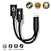 2-in-1 Lightning Splitter Adapter for iPhone X/8/8 Plus/7/7 Plus. Compatible iOS 10 or Later, Double Lightning Ports for Dual Lightning Headphone Audio & Charge Adapter.
