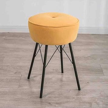Lj Chair Dressing Table Stool Nordic Wrought Iron Vanity Stool Dressing Stool Home Bedroom Makeup Chair Yellow Amazon Ca Tools Home Improvement
