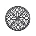 GURO Cast Iron Enamel Coated Ornate Trivet, Black