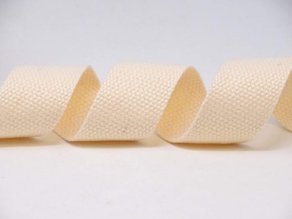 Berties Bows Cotton Blend Heavy Weight Webbing x 5 mtr, Cream, 5m
