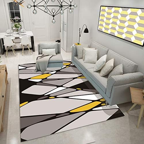 Fematte Carpet Sleek Minimalist Stripe Print Soft Water-Elastic Comfortable Breathable Living Room Bedroom Study Rug,D,200x300cm