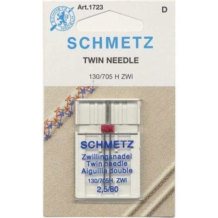 SCHMETZ Twin (130/705 H ZWI) Sewing Machine Needles - Carded - Size 2.5/80