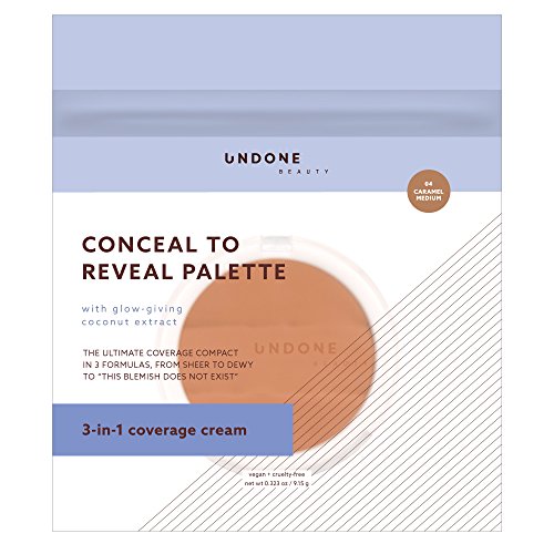 3-in-1 Cream Concealer & Highlighter. Natural Coconut for dewy glow - Undone Beauty Conceal to Reveal. Covers Blemishes, tattoos, Under Eye circles & wrinkles. Vegan & Cruelty Free. CARAMEL MEDIUM - Thumbnail 4