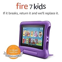 Fire 7 Kids tablet, 7” Display, ages 3-7, 16 GB, (2019 release), Purple Kid-Proof Case