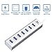 Kingwin USB Hub 7 Port USB 3.0 Data Hub Aluminum for Mobile SSD, MacBook, Mac Pro/Mini, iMac, Chromebook, Surface Pro, USB Flash Drives, Notebook PC, XPS, and More. Include 1 IQ Smart Charging Port