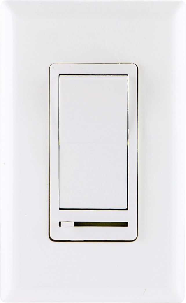 GE Slide Dimmer Rocker Wall Switch, Single Pole, For Dimmable LED, CFL, Incandescent Light, Bulbs, UL Listed, White, 10464, 1 Pack - - 