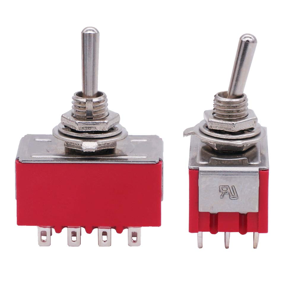 Twidec/2Pcs Mini Toggle Switch 4PDT 3 Position 12 Pins ON/OFF/ON