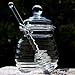 Itikky Honey Pot with Dipper and Lid Borosilicate Glass Beehive Style 9.5 fl oz