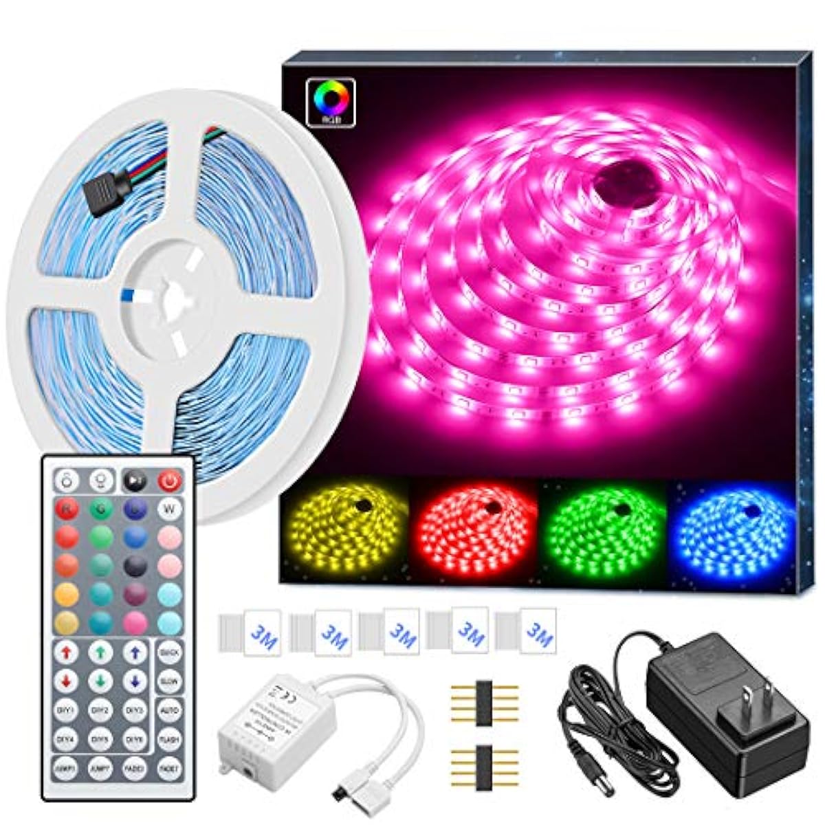 MINGER LED Strip Lights, 16.4ft RGB LED Light Strip 5050 LED Tape Lights, Color 672319849948 eBay